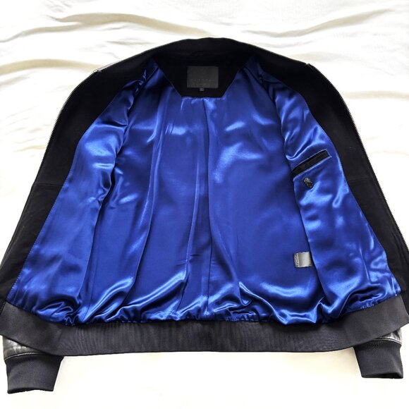 Lambskin Leather Bomber Jacket by Cadogan - Picture 6 of 7